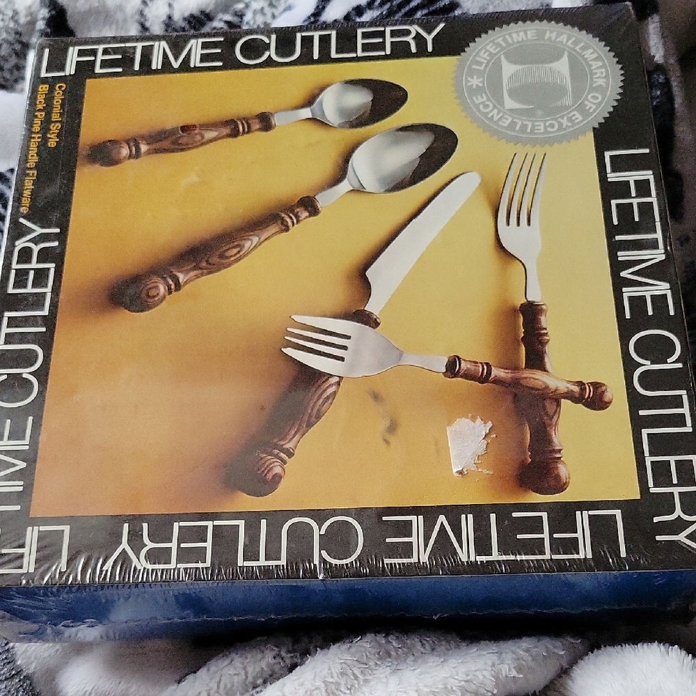 Brown and Silver Flatware Set